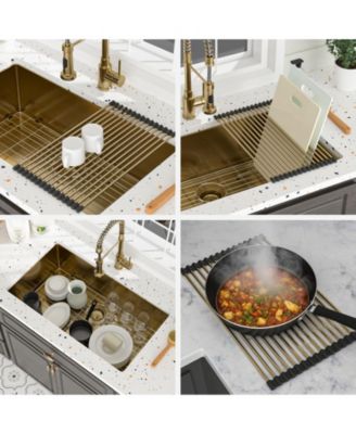 32x19x10-Inch Stainless Steel Undermount Farmhouse Kitchen Sink Single Bowl with Grid