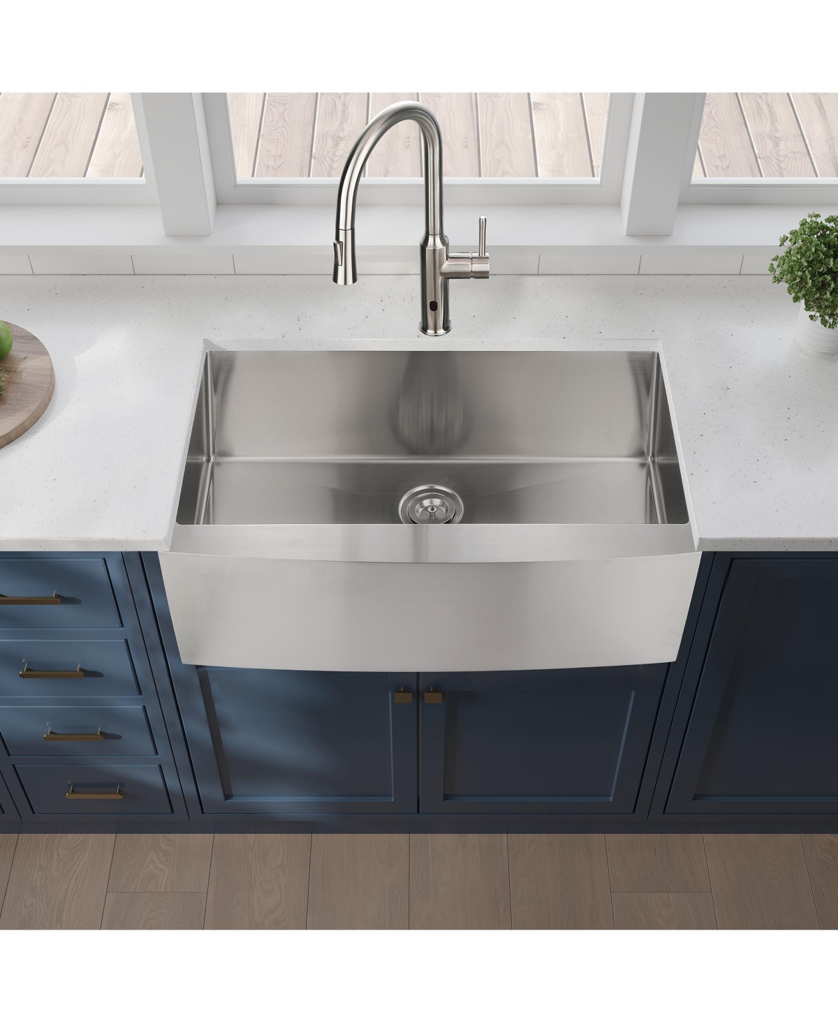 huluwat 33x21x10inch Farmhouse Apron Single Bowl Kitchen Sink Stainless Steel