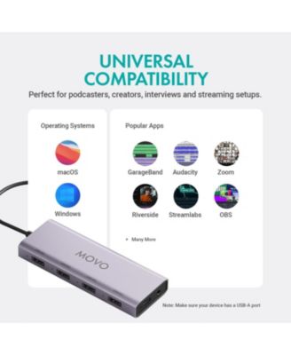 USB Podcast Equipment Bundle for 2 with USB Interface with 2 Condenser Microphones