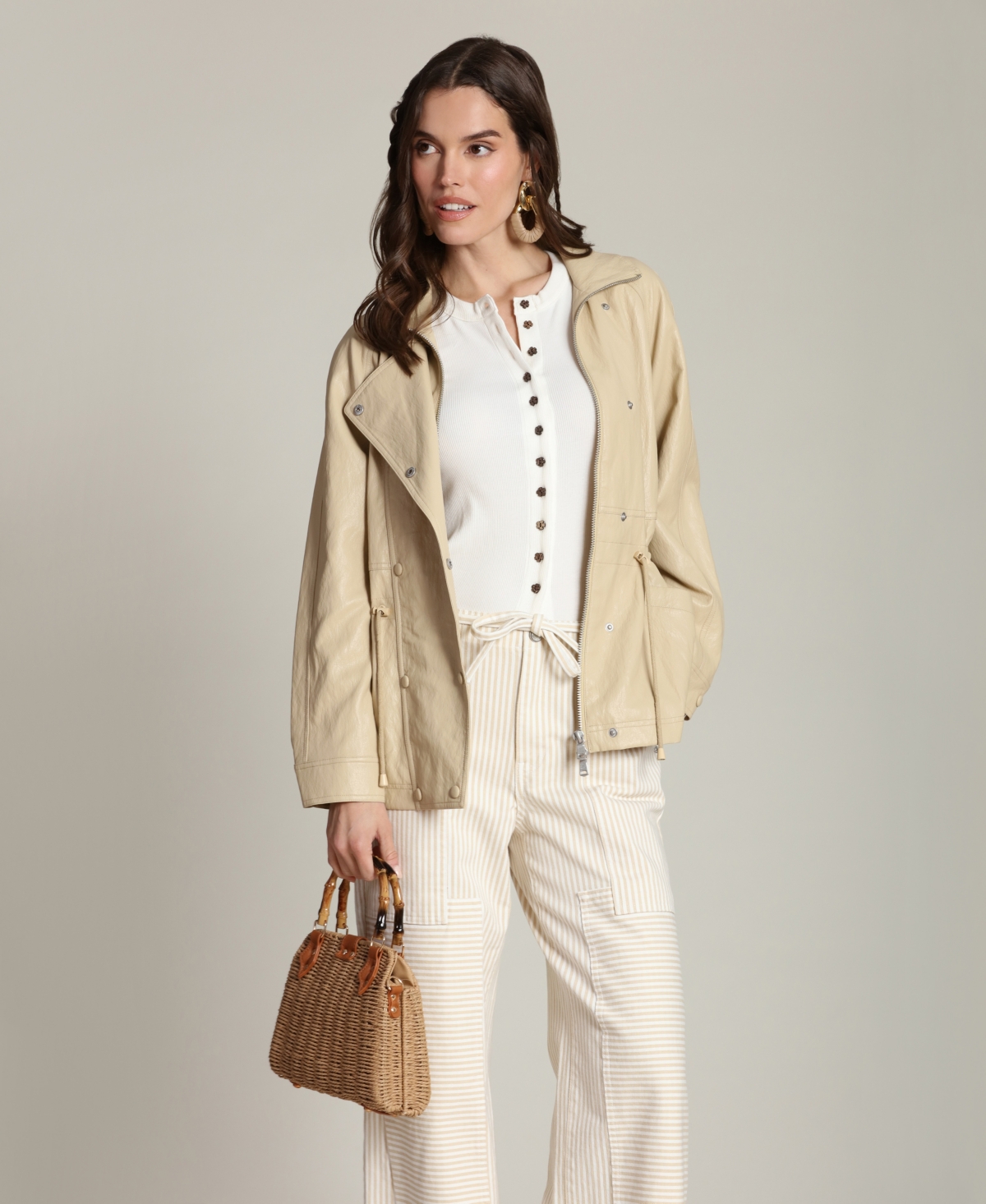 Avec Les Filles Women's Turtleneck Anorak Jacket