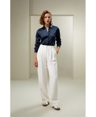 Women's Elegant Silhouette Silk Shirt