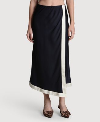Women's Asymmetrical Wrap Midi Skirt