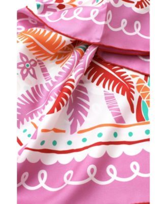 Dancing Palms Double Sided Silk Scarf