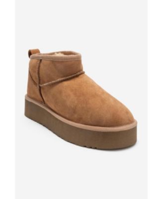 Women Havana Leather Platform Ankle Boot