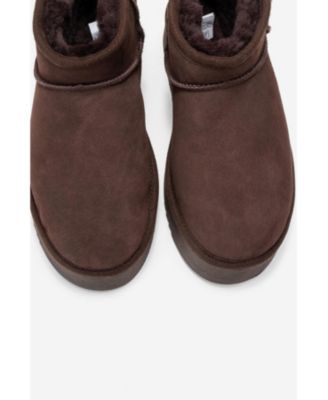 Women Havana Leather Platform Ankle Boot