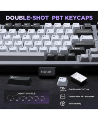 B75 Mechanical Keyboard,75% Layout with Knob,Hot Swappable RGB Backlit Gasket Mounted,Creamy Typing,Double-Shot PBT Keycaps,Cherry Profile