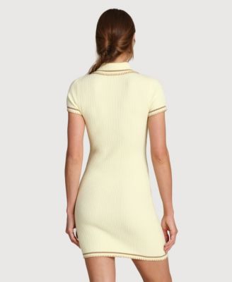 Women's Blanket Stitch Spread Collar Mini Dress