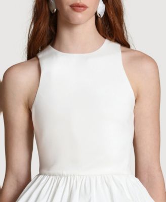 Women's Peplum Crew Neck Tank Top