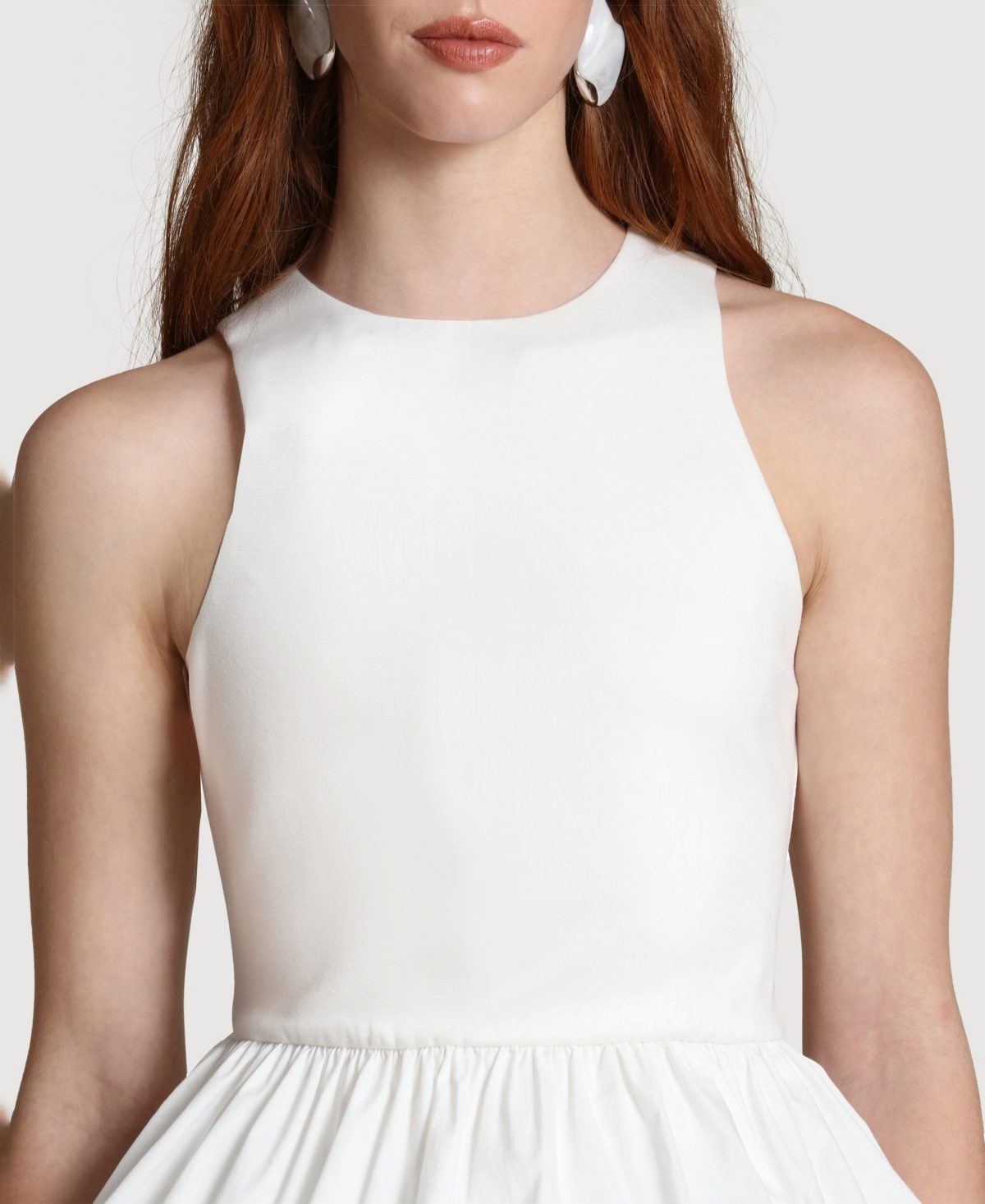 Avec Les Filles Women's Peplum Crewneck Tank Top