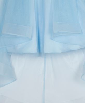 Girls' 7-16 Embroidered Mesh Illusion Bodice High-Low Dress