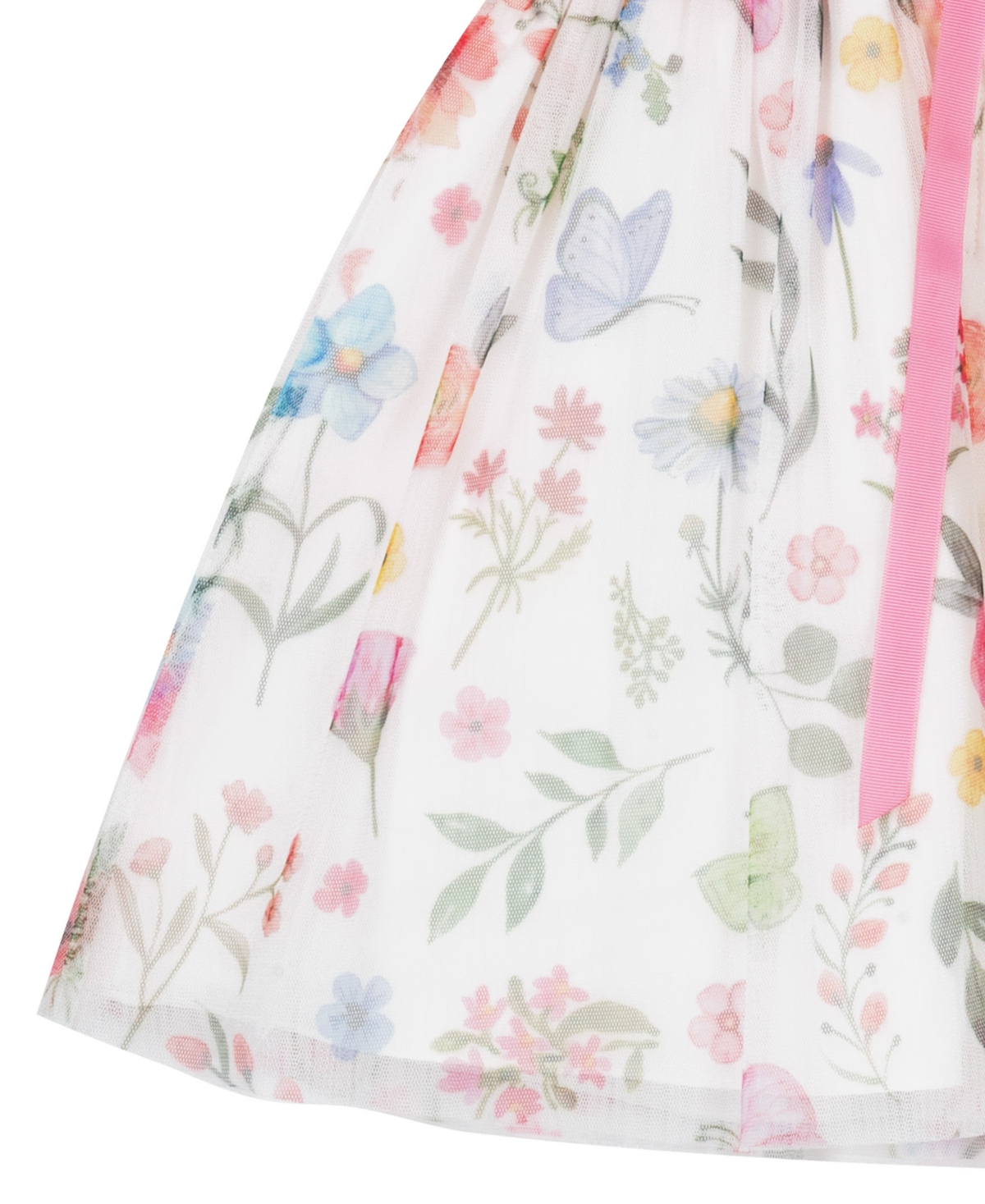 Rare Editions Girls' 2T-6X Flutter-Sleeve Round Neck Printed Dress