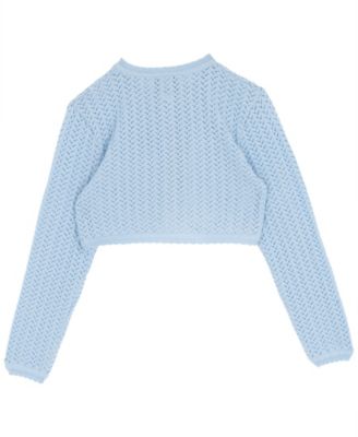 Girls' 7-16 Crochet Knit Cardigan