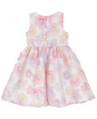 Girls' 2T-6X Floral Sequin Soutache Round Neck Dress