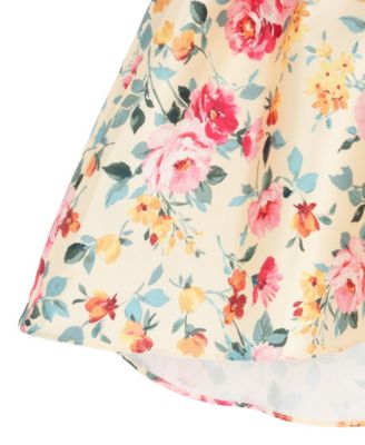 Girls' 2T-6X Floral Mikado Bow Hi-Lo Dress
