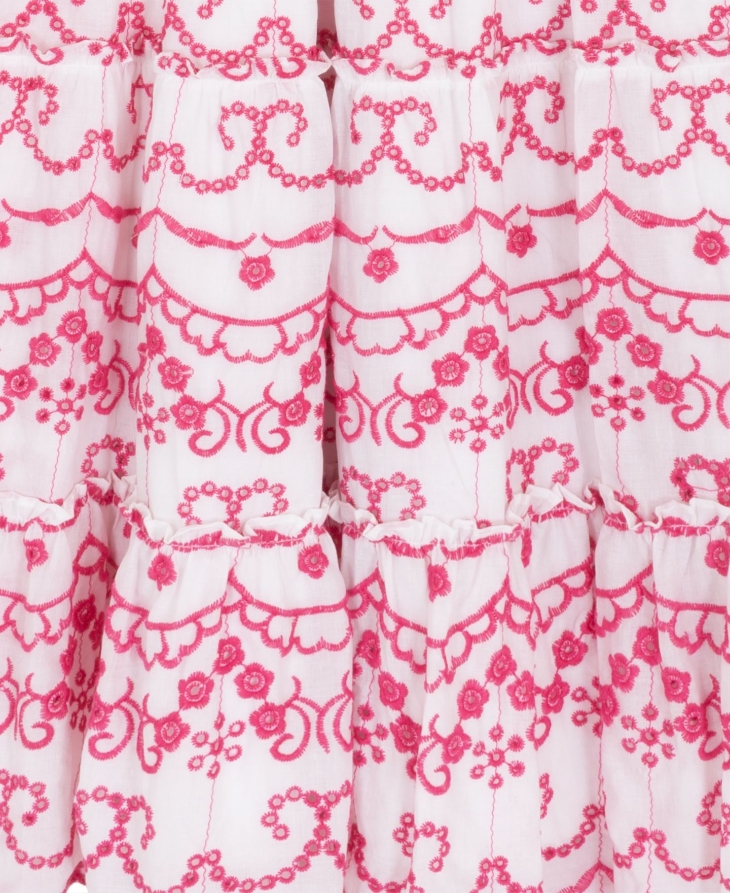 Платье Rare Editions Cotton Eyelet Flutter Square Neck Dress для девочек, цвет: Фуксия розовый — фото 4