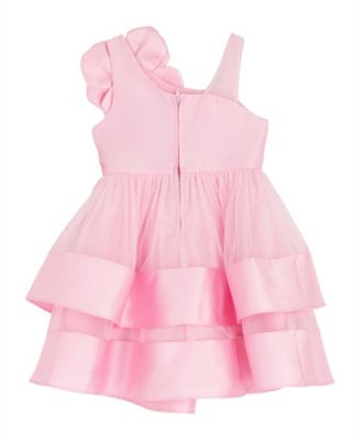 Girls' 2T-6X Mikado Sleeveless Mesh Skirt Dress