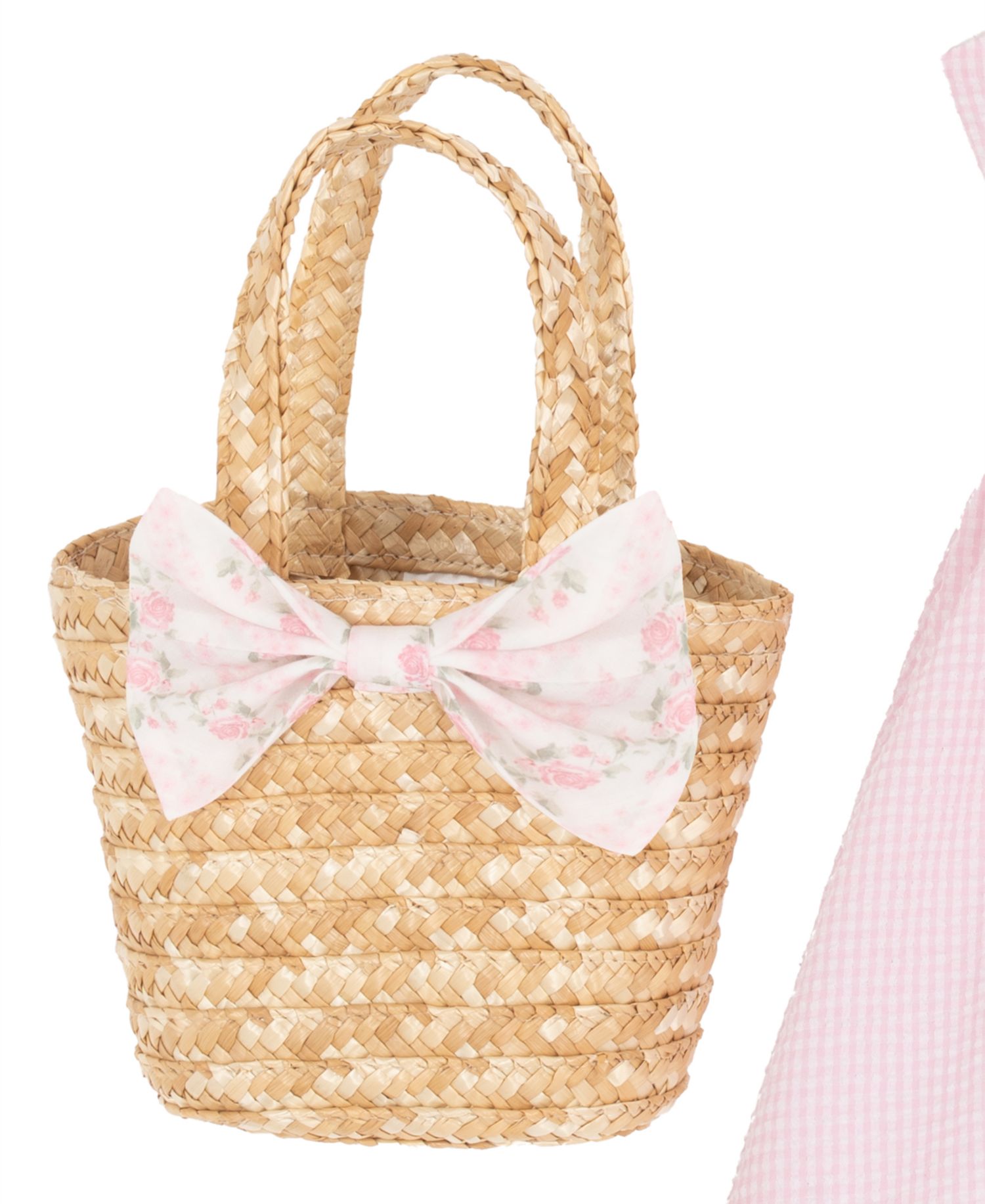 Girls' 2T-6X Seersucker Round Neck Dress and Bag, 2-Piece Set