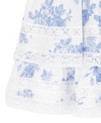 Girls' 2T-6X Toile Puff-Sleeve Smocked Dress