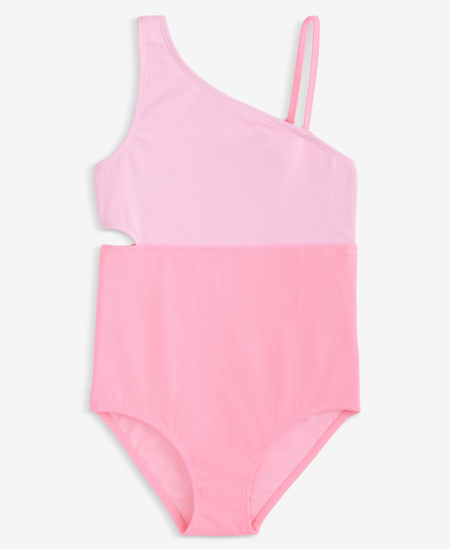Girls' XS-XL Ribbed Colorblocked One-Piece Swimsuit