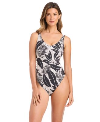 Women's V-Neck Full Coverage One-Piece Swimsuit