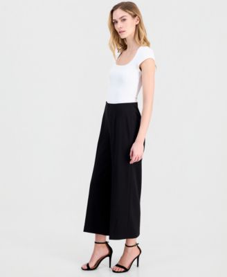 Women's High-Rise Cropped Wide-Leg Pants