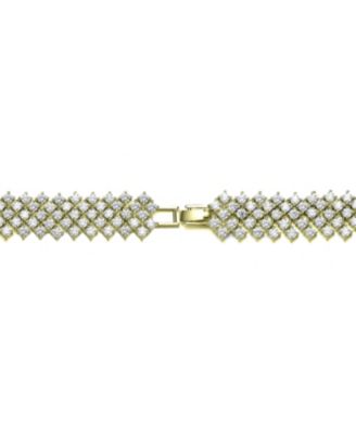 Elegant Sterling Silver 4-Row Cubic Zirconia Tennis Bracelet