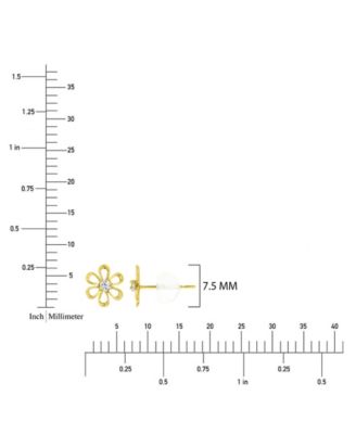 Cubic Zirconia Daisy Flower Stud Earring