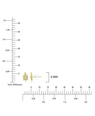 Micropave 14k Yellow Gold Turtle Stud Earrings