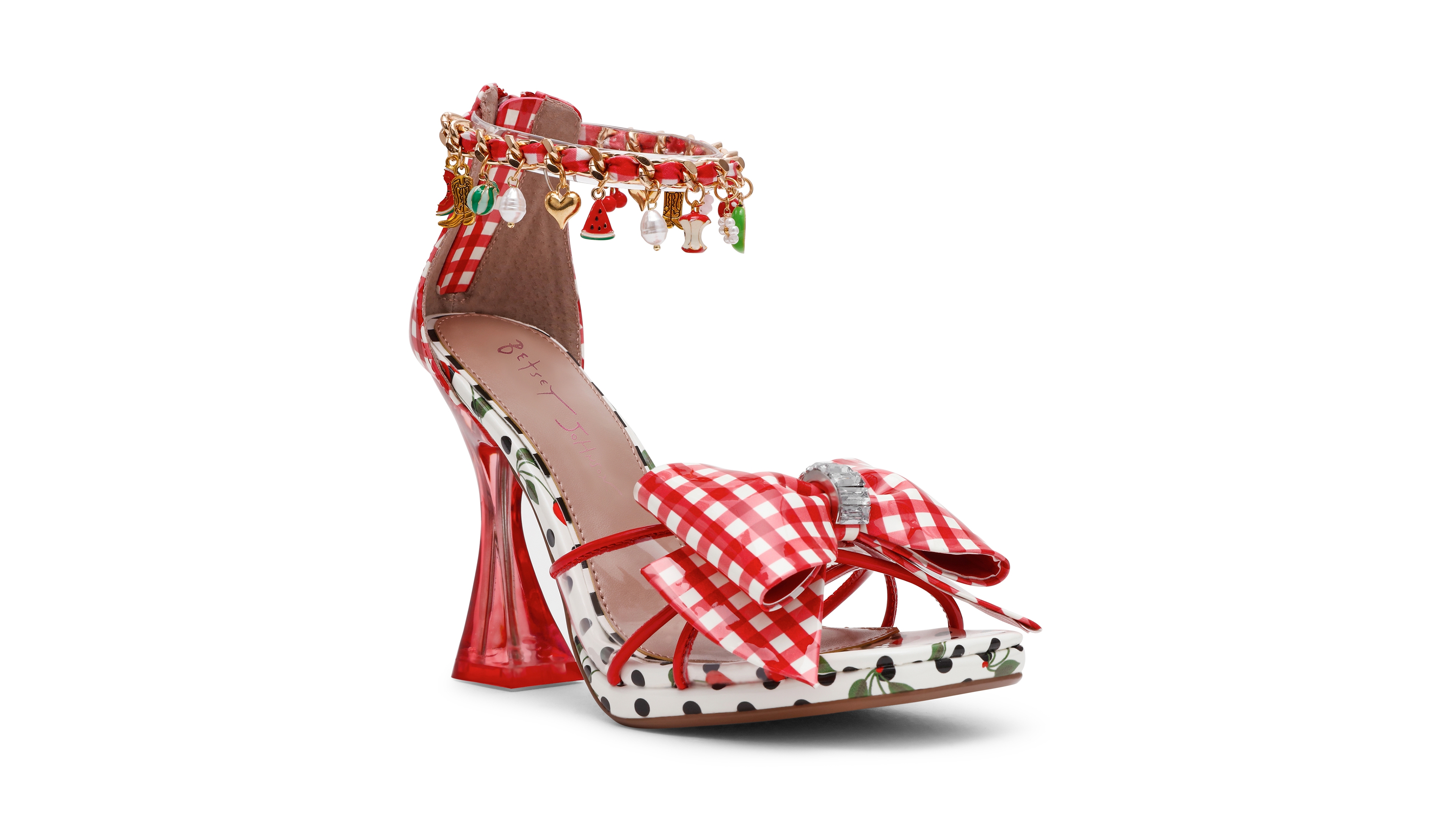 Betsey Johnson Women's Margret Ankle Charms Square Toe Dress Sandals