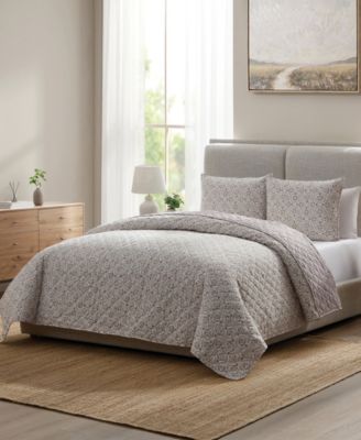 Trellis Floral 3-Pc. Quilt Set, King