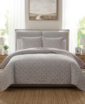 Trellis Floral 3-Pc. Quilt Set, Full/Queen