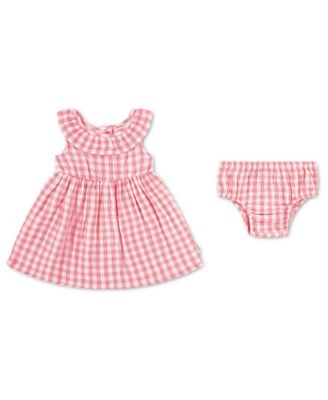Baby Girls' Ruffle Neck Dress and Bloomers, 2-Piece Set