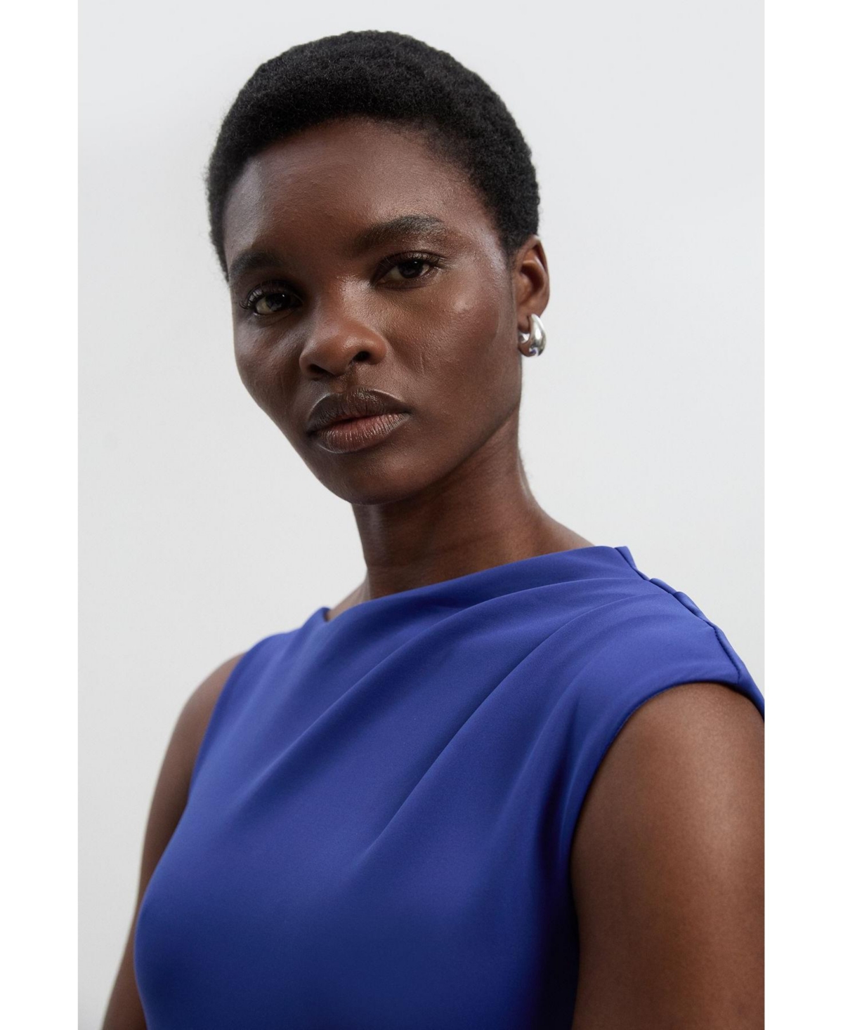 Karen Millen Women's Scuba Drama Ruffle Hem Woven Maxi Dress