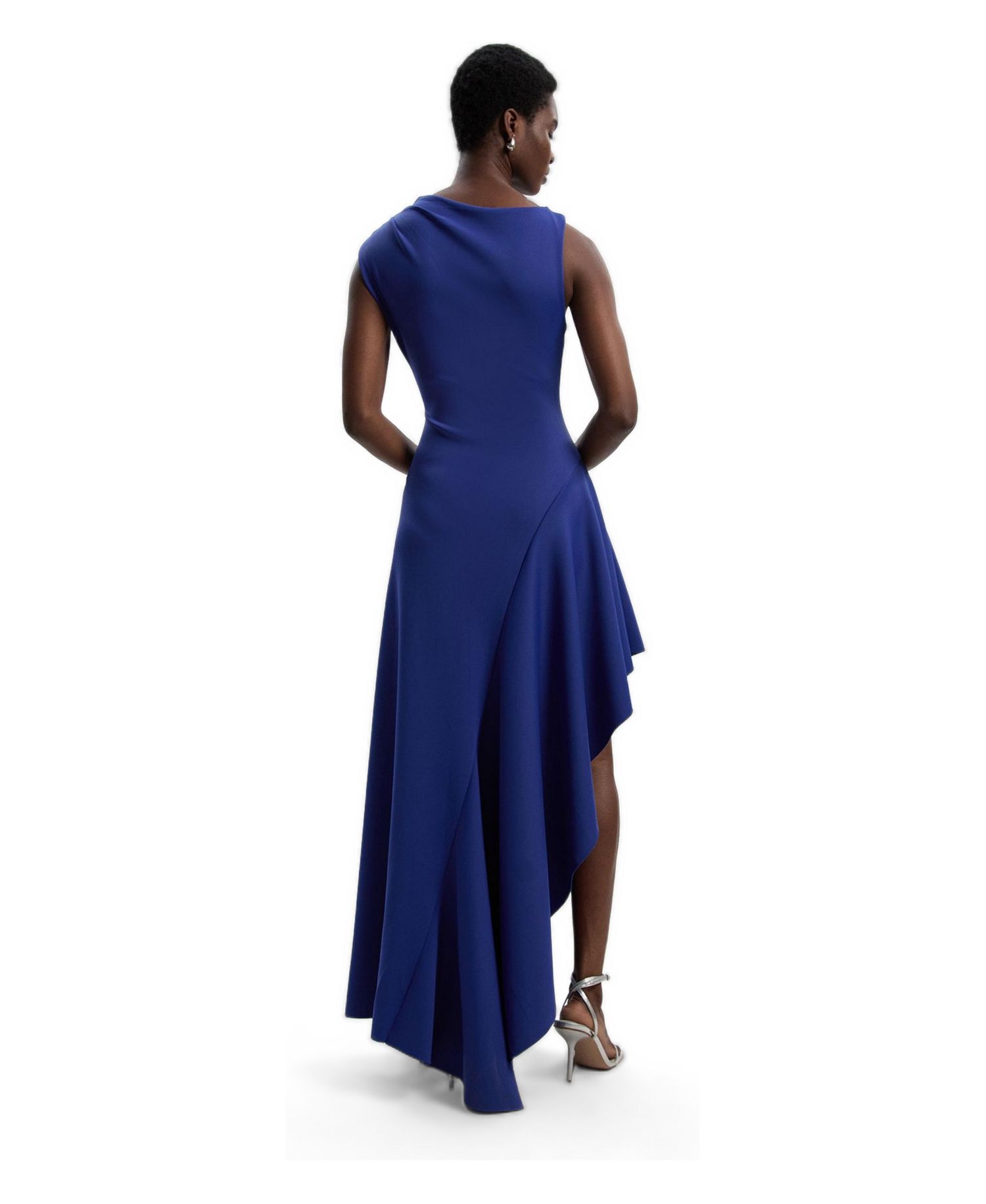 Women's Scuba Drama Ruffle Hem Woven Maxi Dress