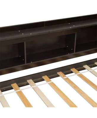 Twin L-Shaped Bookcase Bed 2 Storage Drawers, Space-Saving Study Bed