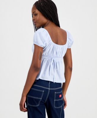 Juniors' Cotton Babydoll Top