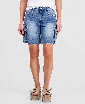 Juniors' Cargo Denim Jorts