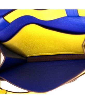 Pre-Owned HERMES Chien Card Holder with Strap Swift and Chevre Mysore