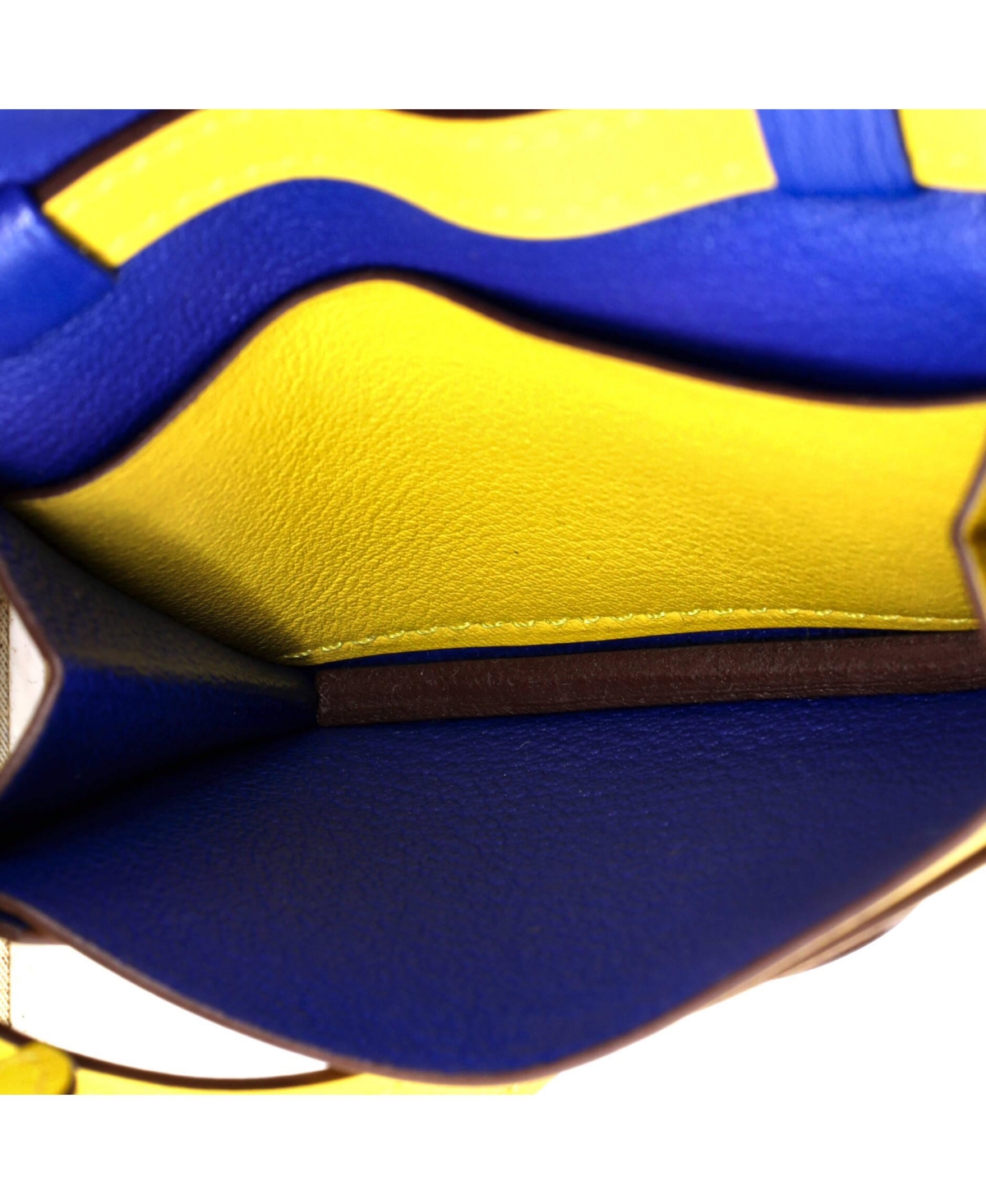 Pre-Owned Hermes Chien Card Holder with Strap Swift and Chevre Mysore