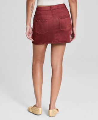 Women's Faux-Suede Woven Mini Skirt