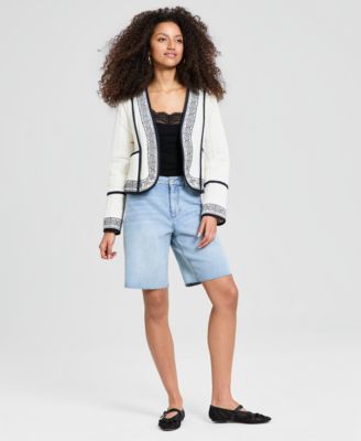 Women's Embroidered Seamed Cotton Jacket