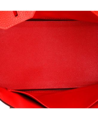 Birkin 30 Handbag Red Clemence with Gold Hardware