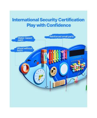 Orca Activity Wall Busy Board Panels, 12 Activities, Montessori Sensory Wall Toy for Kids 3-12 Years