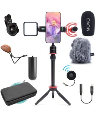iVlog1 Vlogging Kit for iPhone - YouTube Starter Kit with Shotgun Mic, LED Light, Tripod, and more
