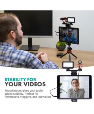 Tablet Vlogging Kit for iPad with Mic, Light, Tabletop Tripod