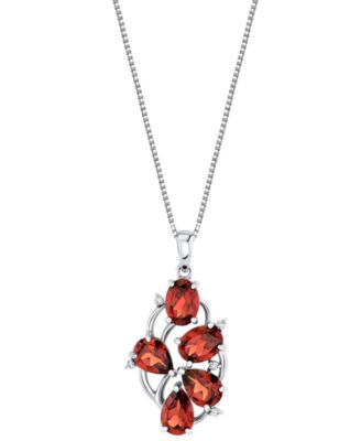 Garnet (4-2/5 ct. t.w.) & Diamond Accent Pendant Necklace in Sterling Silver