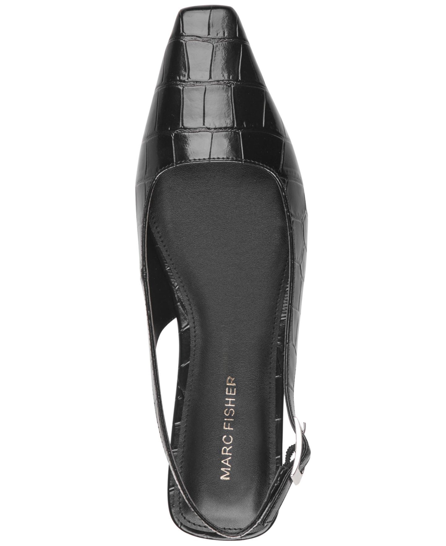 Женские балетки Marc Fisher Gelli Square Toe Slingback Dress Flats, цвет: Чёрный — фото 4