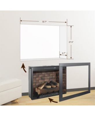 33" Infrared Electric Fireplace with trim kit, touch panel, crackling sound, smokeless heat & stylish home decor.