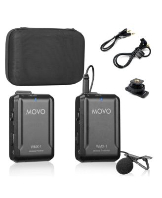 WMX-1 2.4GHz Wireless Lavalier Microphone System Compatible with Cameras and Smartphones