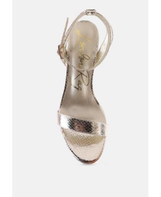 Womens Queen Bee Rhinestone Heeled Sandals